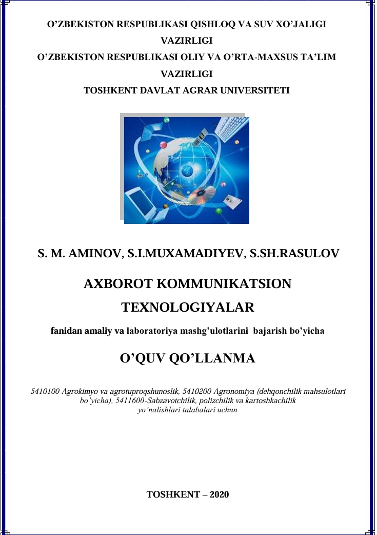 AXBOROT KOMMUNIKATSION  TEXNOLOGIYALAR