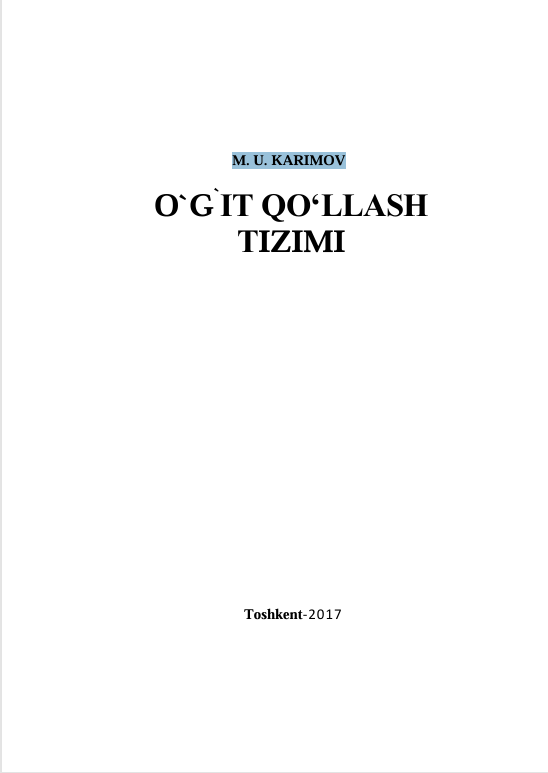 O`G`IT QO„LLASH  ТIZIMI