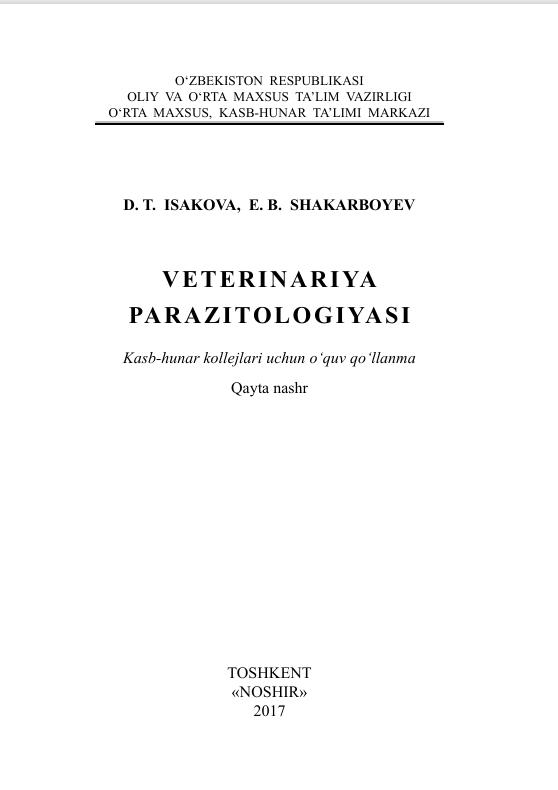 VETERINARIYA PARAZITOLOGIYASI