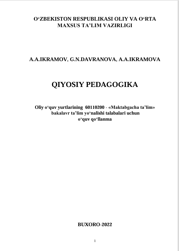 QIYOSIY PEDAGOGIKA