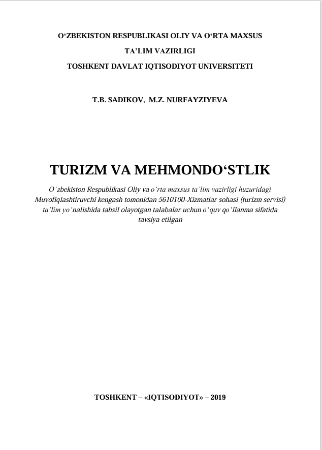 TURIZM VA MEHMONDO'STLIK