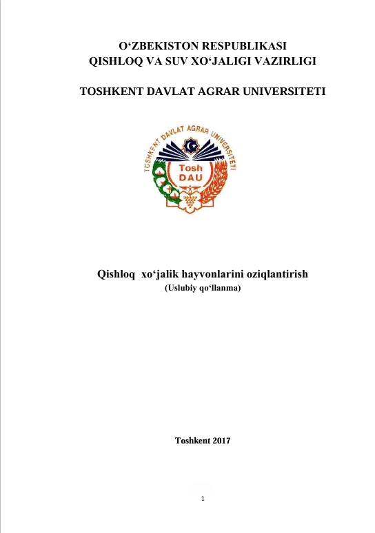 Qishloq  xo'jalik hayvonlarini oziqlantirish